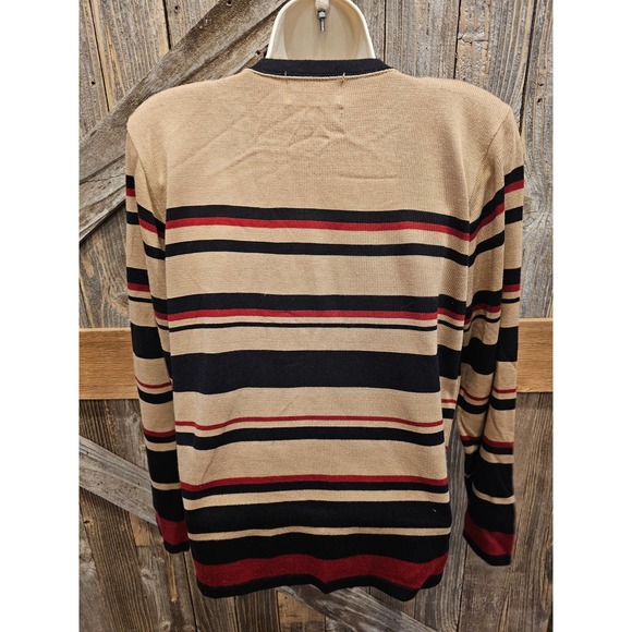 Alfred dunner M PETITE Layered striped blouse cardigan look EUC ^* - Picture 2 of 8